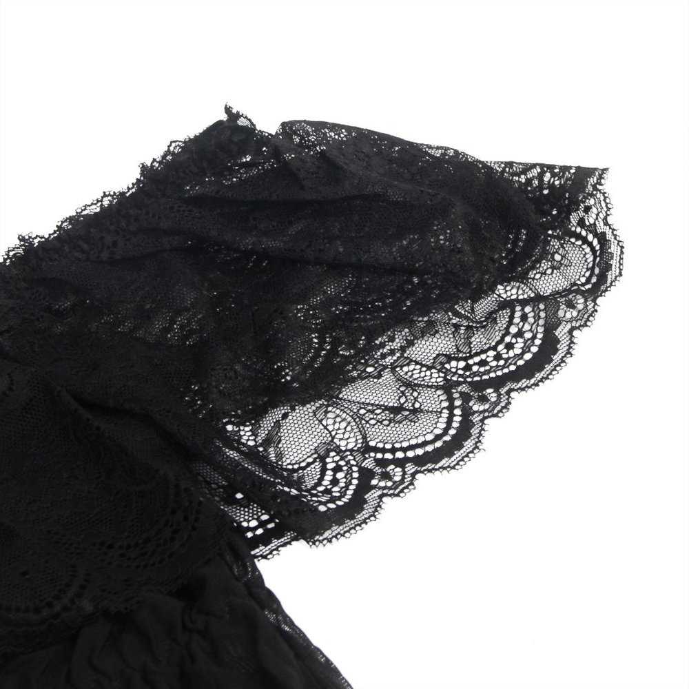 Black Off-Shoulder Sexy Lace Babydoll Chemise Lingerie Fits Sizes 4-6 (XS-S) NWT - Picture 13 of 14